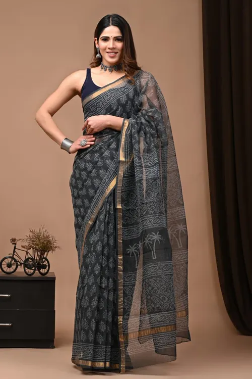 Lightweight Bagru Print Kota Sarees
